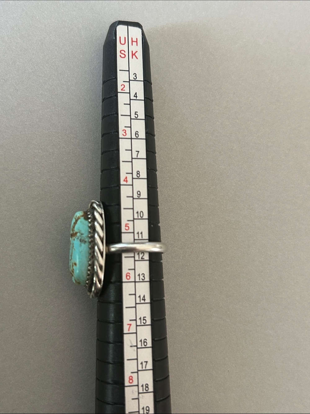 Vintage Signed Navajo Sterling Silver Turquoise Ring - Size 5.5